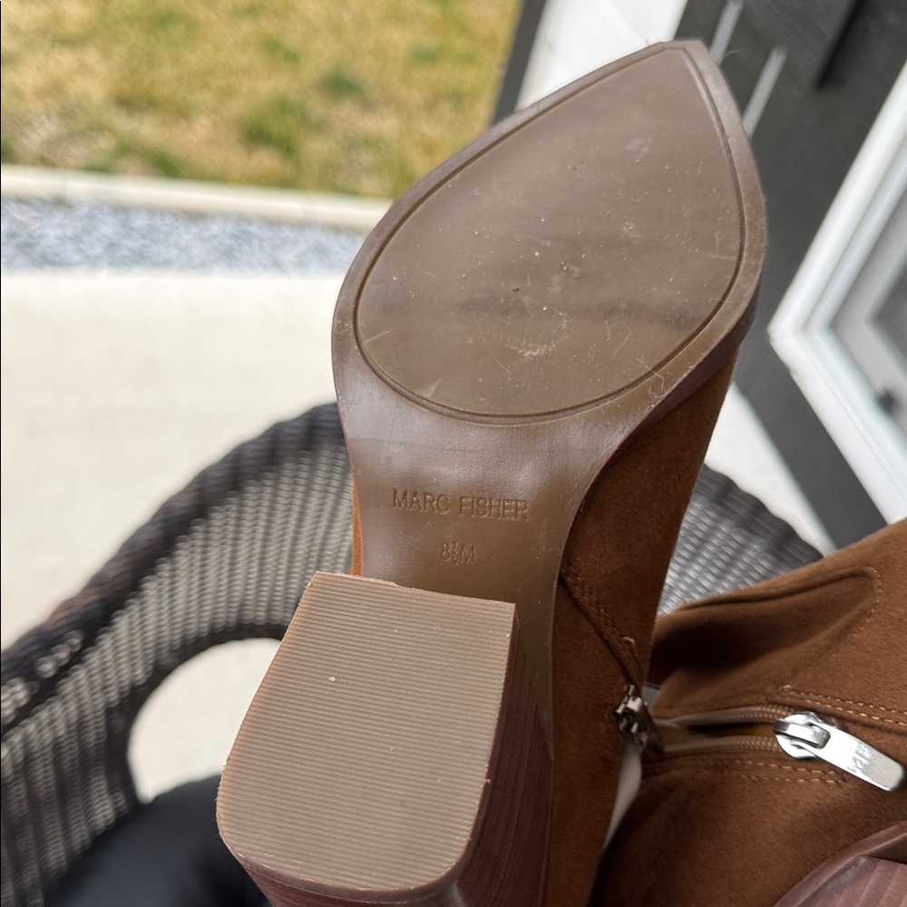 Marc Fisher Tan Suede Heeled over the knee Boots - Picture 2 of 5